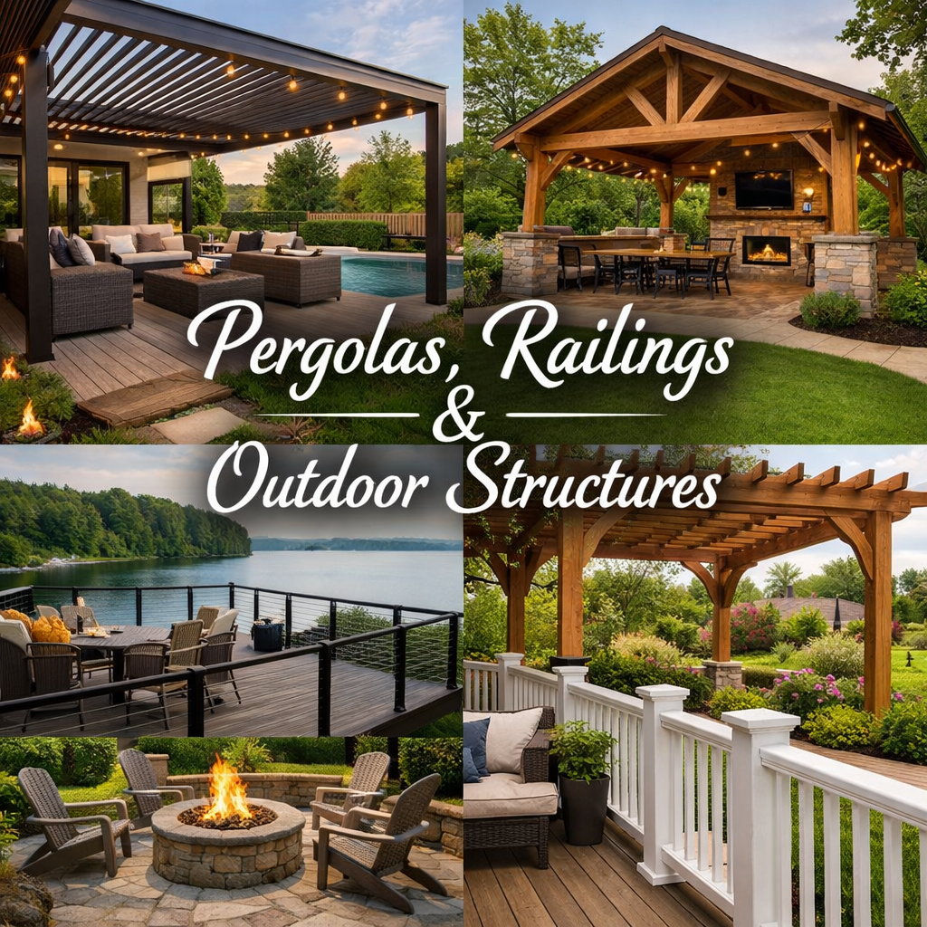 Pergolas, railings, and outdoor structures in Maryland – custom deck and backyard solutions